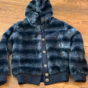 Grey Faux Fur jacket by Miss Me - Small